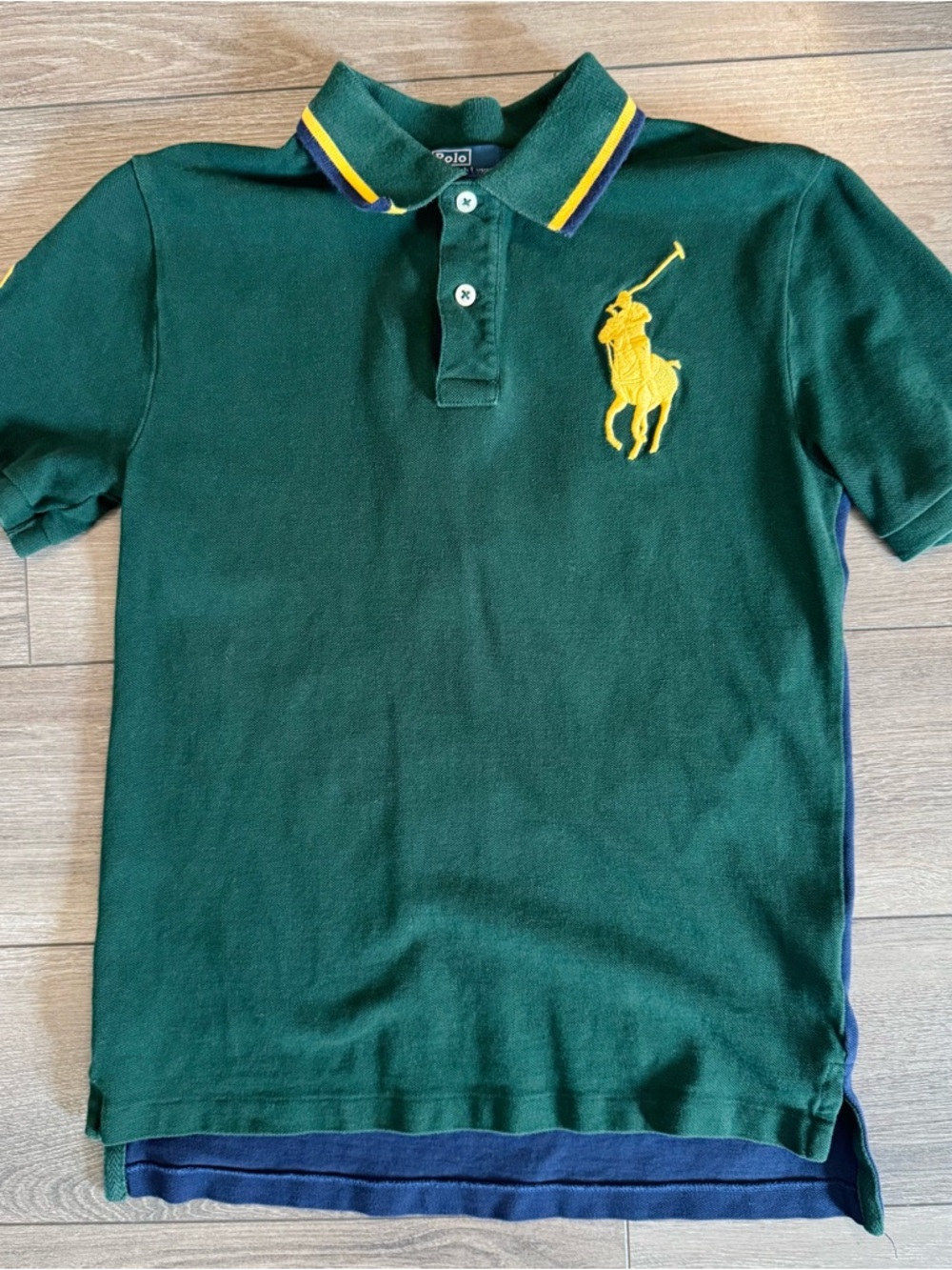 Polo by Ralph Lauren Green Polo with Yellow Pony & Trim-M(10-12)